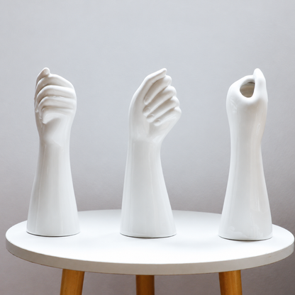 Hand-Shaped Ceramic Vase