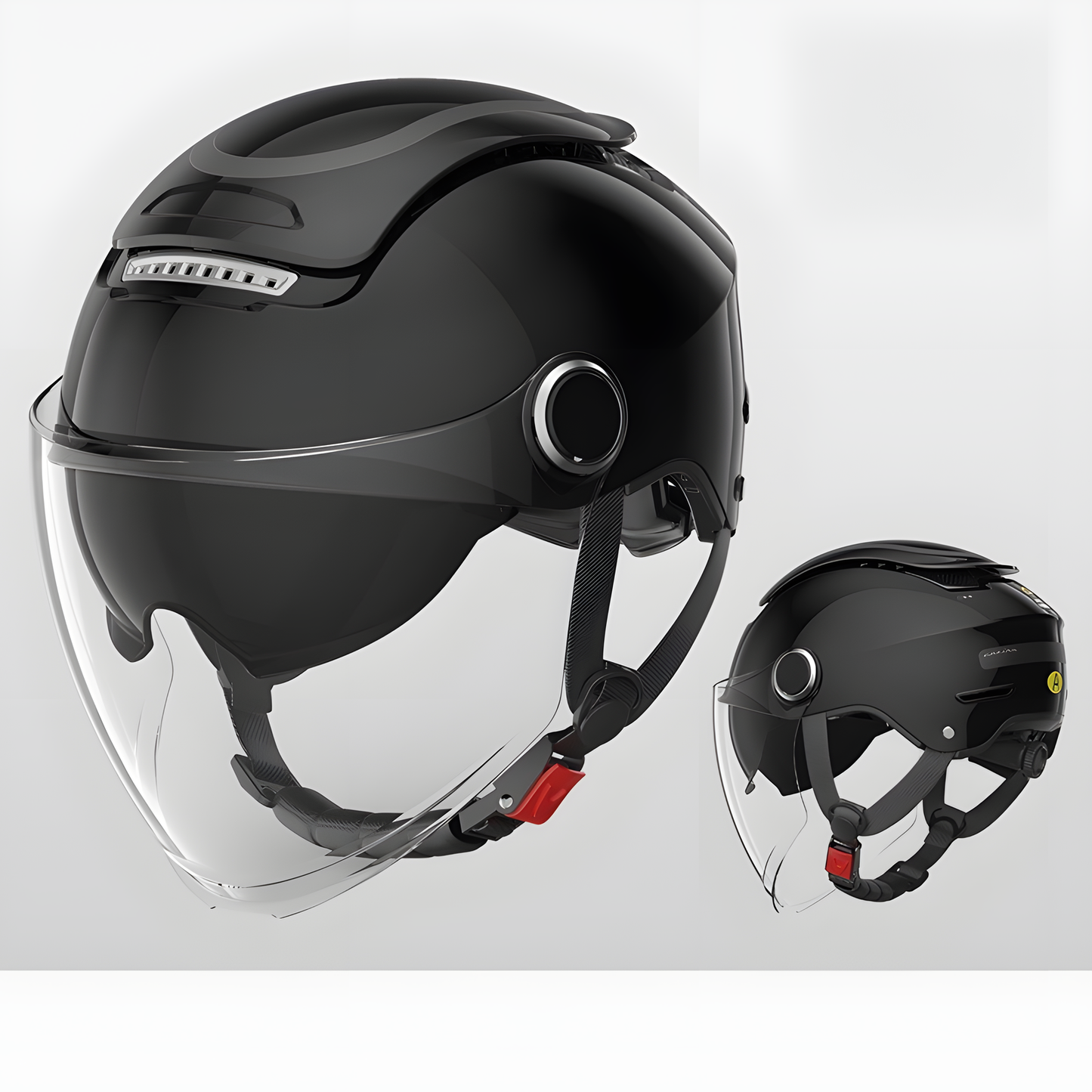 Open-Face Motorbike Helmet with Visor