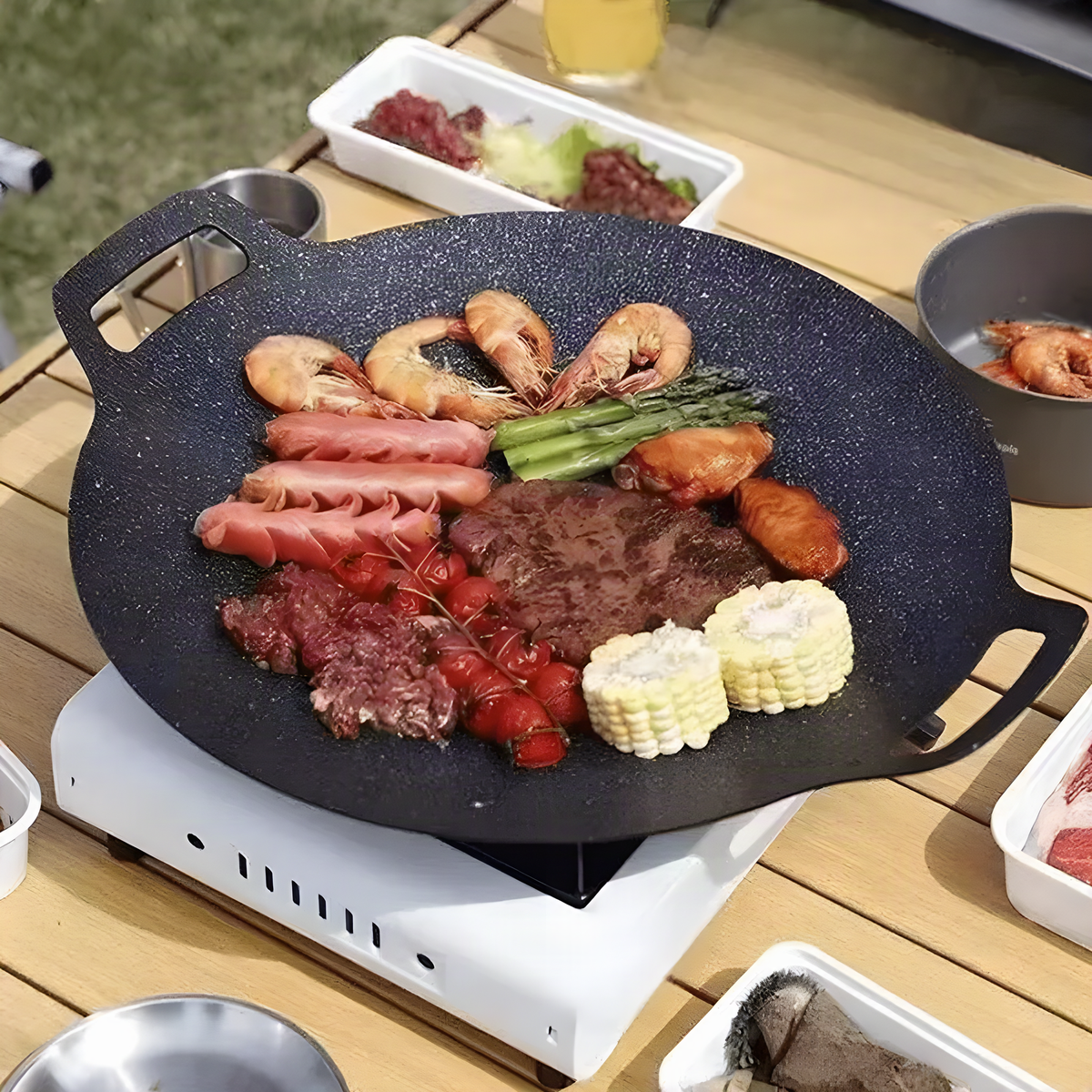Round Portable Grill Plate