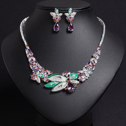 Floral Necklace and Earring Set
