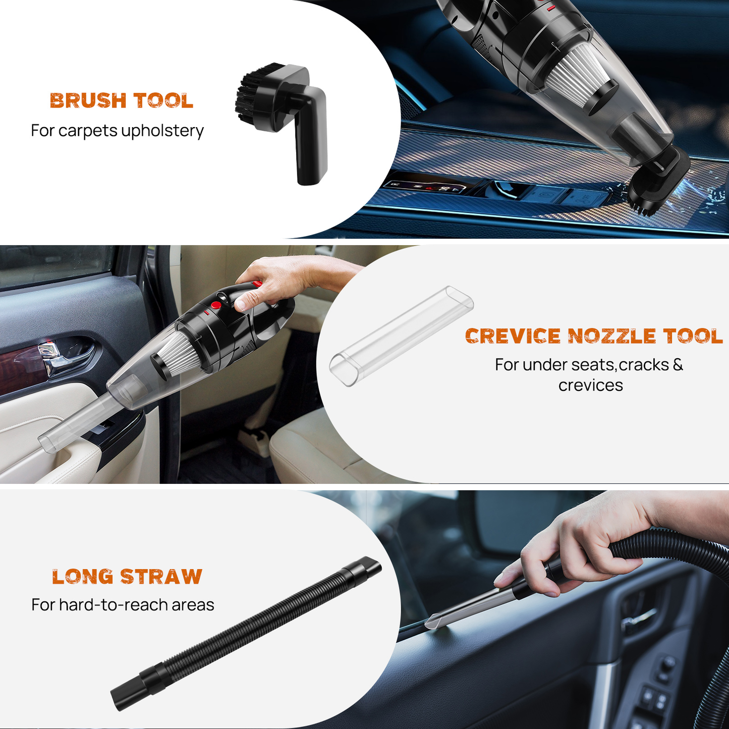 Cordless Car Vacuum with Charging Cable