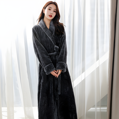 Women's Plush Hooded Bathrobe