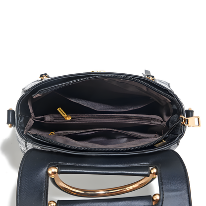 Bird-Charm Printed Shoulder Bag
