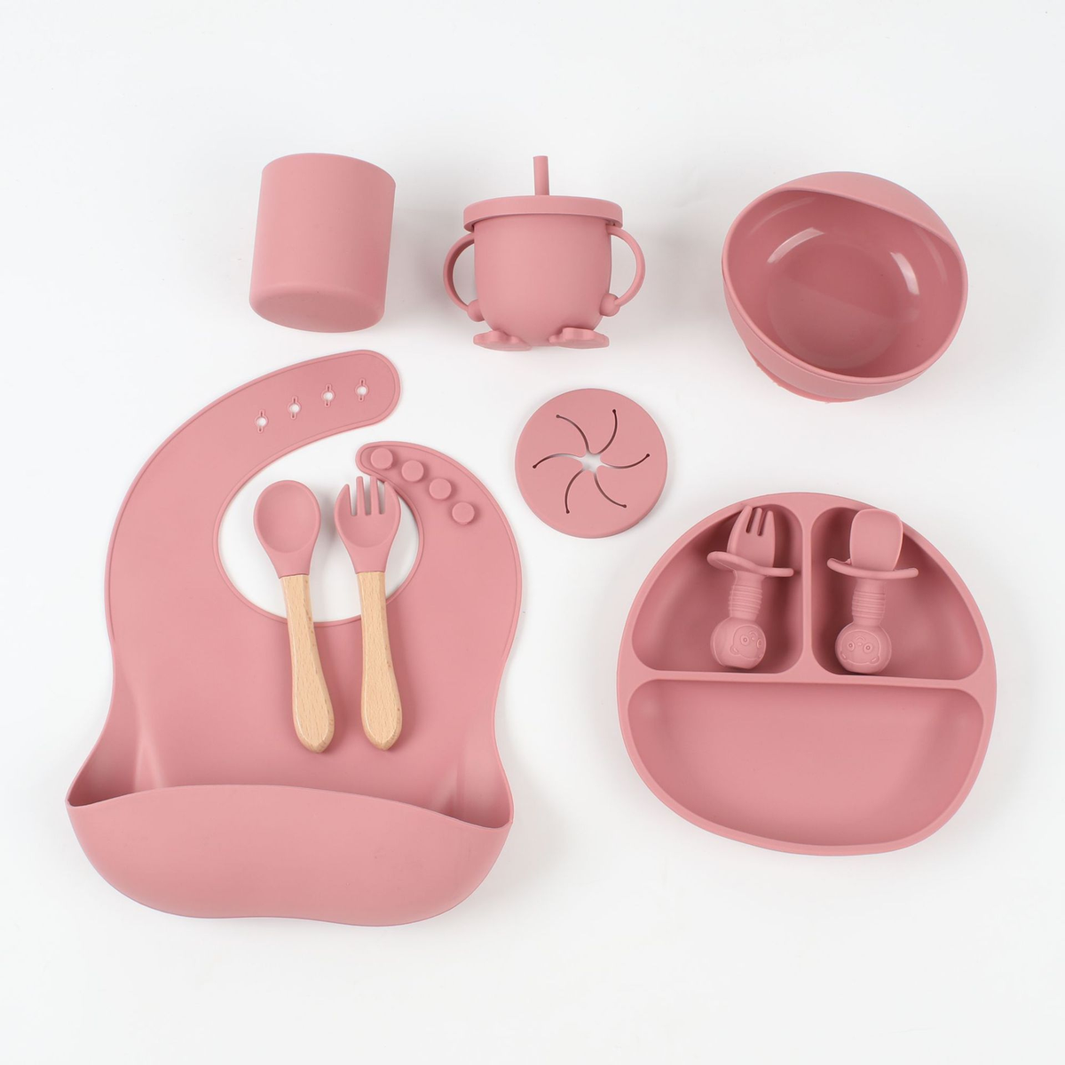 Ten-Piece Silicone Baby Feeding Set