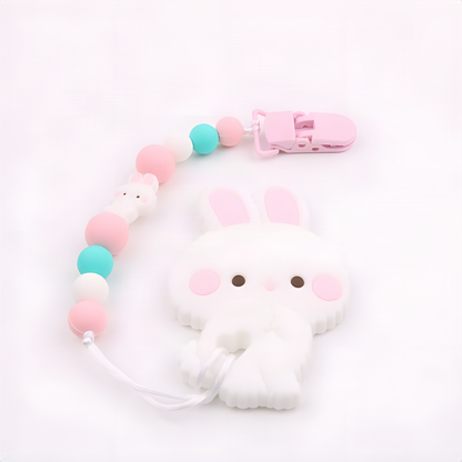 Bunny Teether and Pacifier Clip