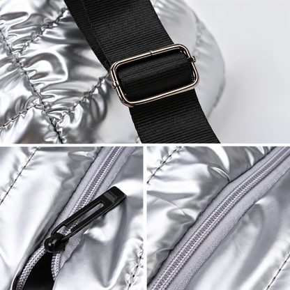 Glossy Quilted Travel Duffel Bag
