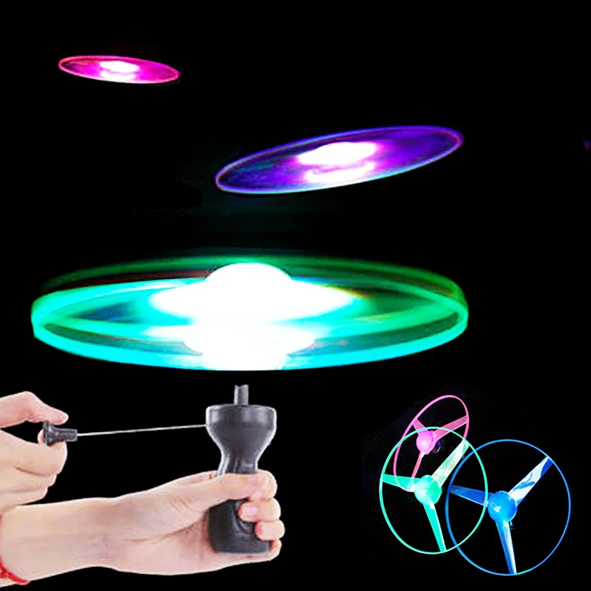 Light-Up Pull String Flying Disc