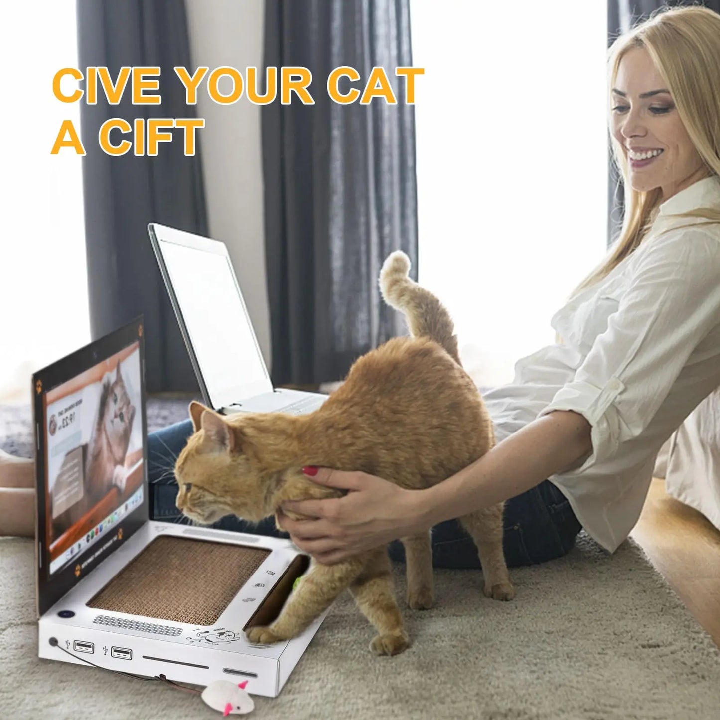 Klösbräda för katter, laptop