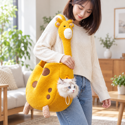 Plush Giraffe Pet Carrier Bag