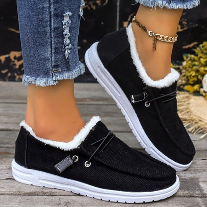 Fleece-Lined Canvas Slip-On Shoes