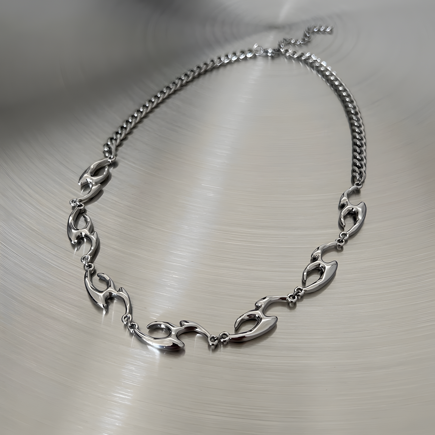 Silver Script Chain Necklace