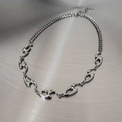 Silver Script Chain Necklace