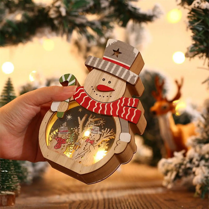 Light-Up Wooden Christmas Scene Figures