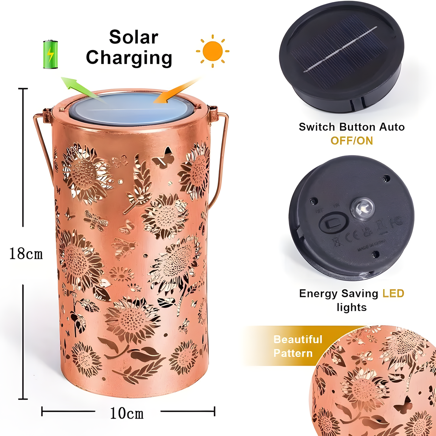 Solar Sunflower Projection Lantern