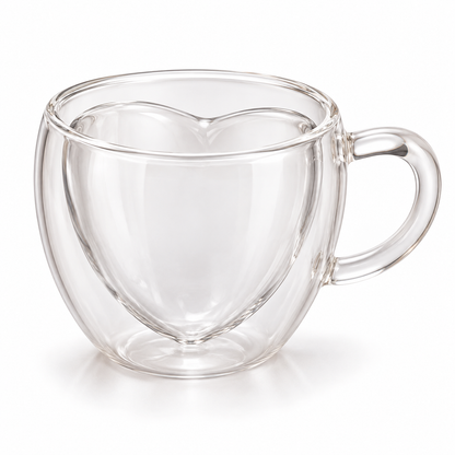 Double-Wall Heart Glass Cup