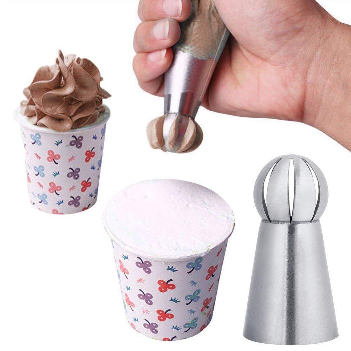 Eight Spherical Flower Piping Tips