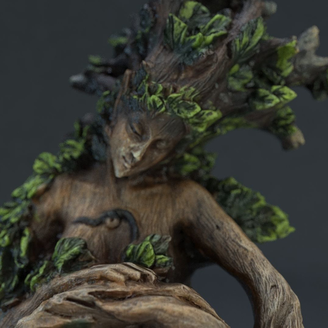 Tree and Bird Resin Statue