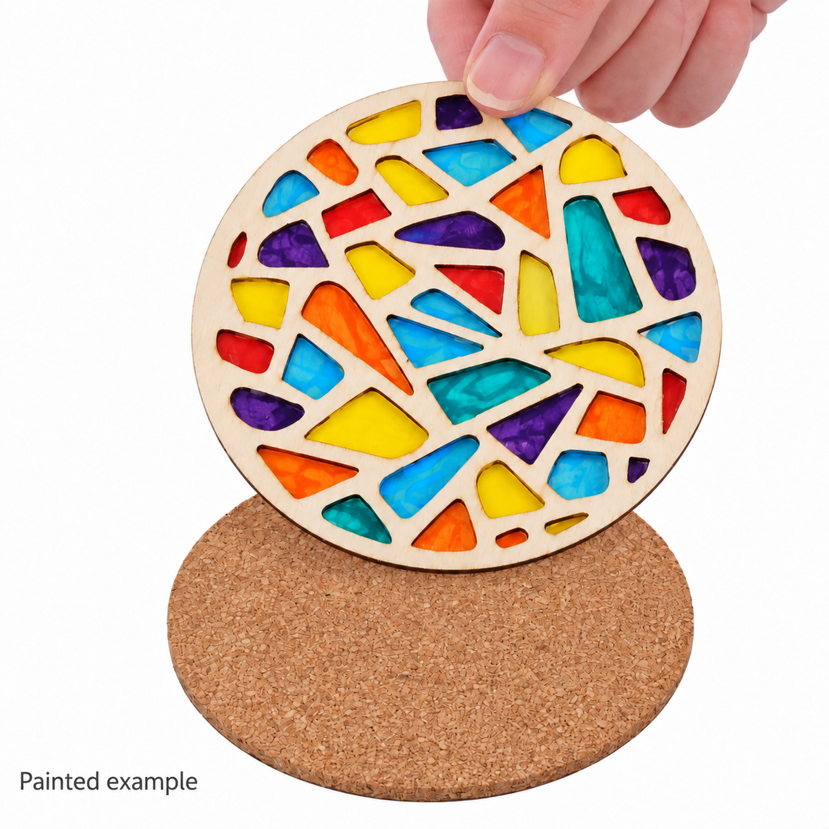 Double-Layer Wooden Coaster Painting Set