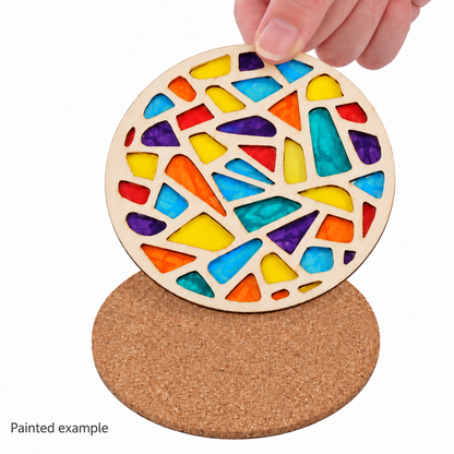 Double-Layer Wooden Coaster Painting Set