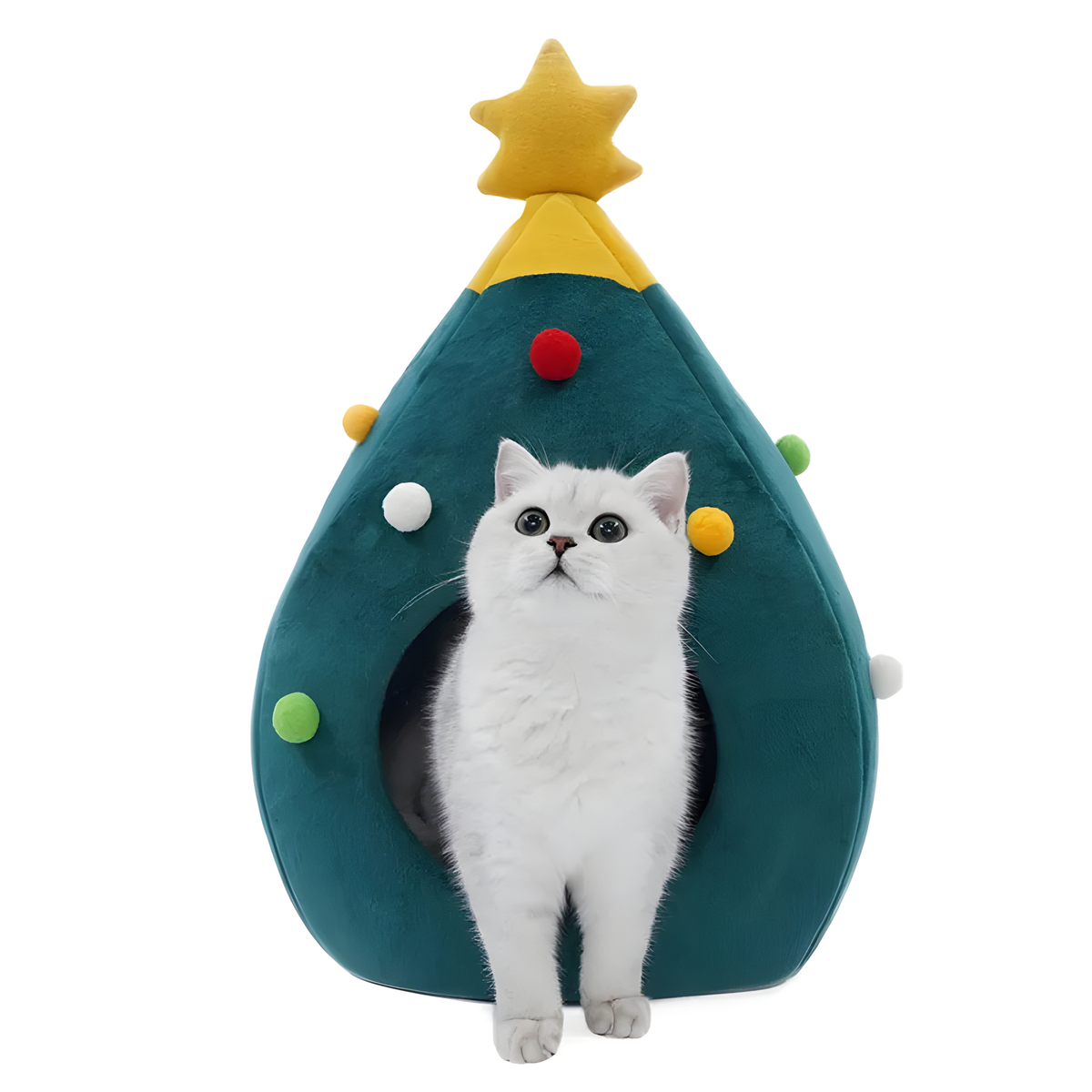 Christmas Tree Plush Cat Cave