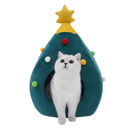 Christmas Tree Plush Cat Cave