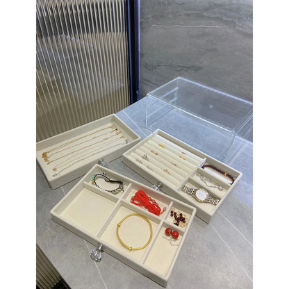 Three-Layer Velvet Jewelry Box