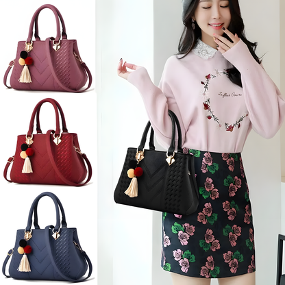 Textured Top-Handle Handbag