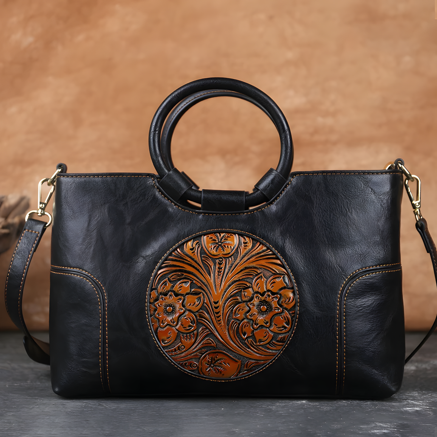 Embossed Crossbody Handbag