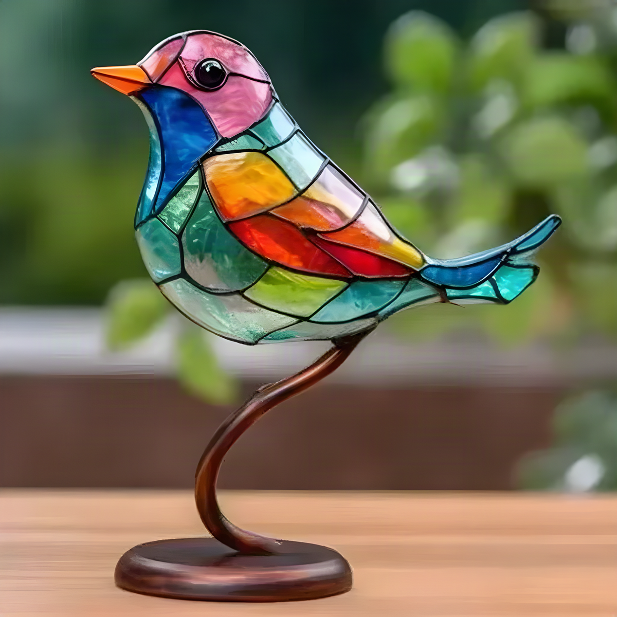 Colorful Metal Bird Ornament
