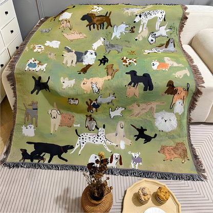Illustrated Woven Throw Blanket