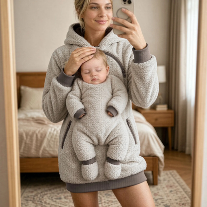 Sherpa Fleece Baby Pouch Hættetrøje
