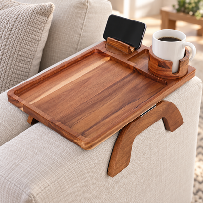 Wooden Sofa-Arm Tray Table