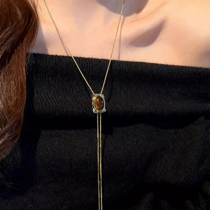 Tiger Eye Bolo Necklace