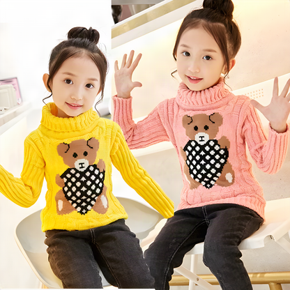 Bear Turtleneck Kids Sweater