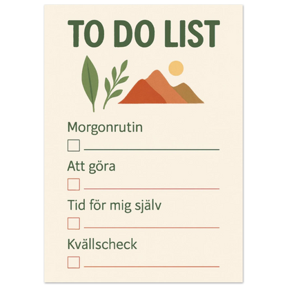 Minimalistisk Att Göra-Lista Poster – Fånga Dagen med Naturinspirerad Konst