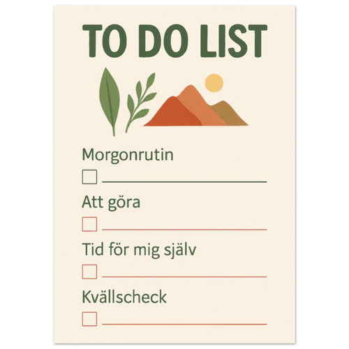 Minimalistisk Att Göra-Lista Poster – Fånga Dagen med Naturinspirerad Konst