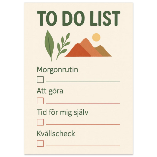 Minimalistisk Att Göra-Lista Poster – Fånga Dagen med Naturinspirerad Konst