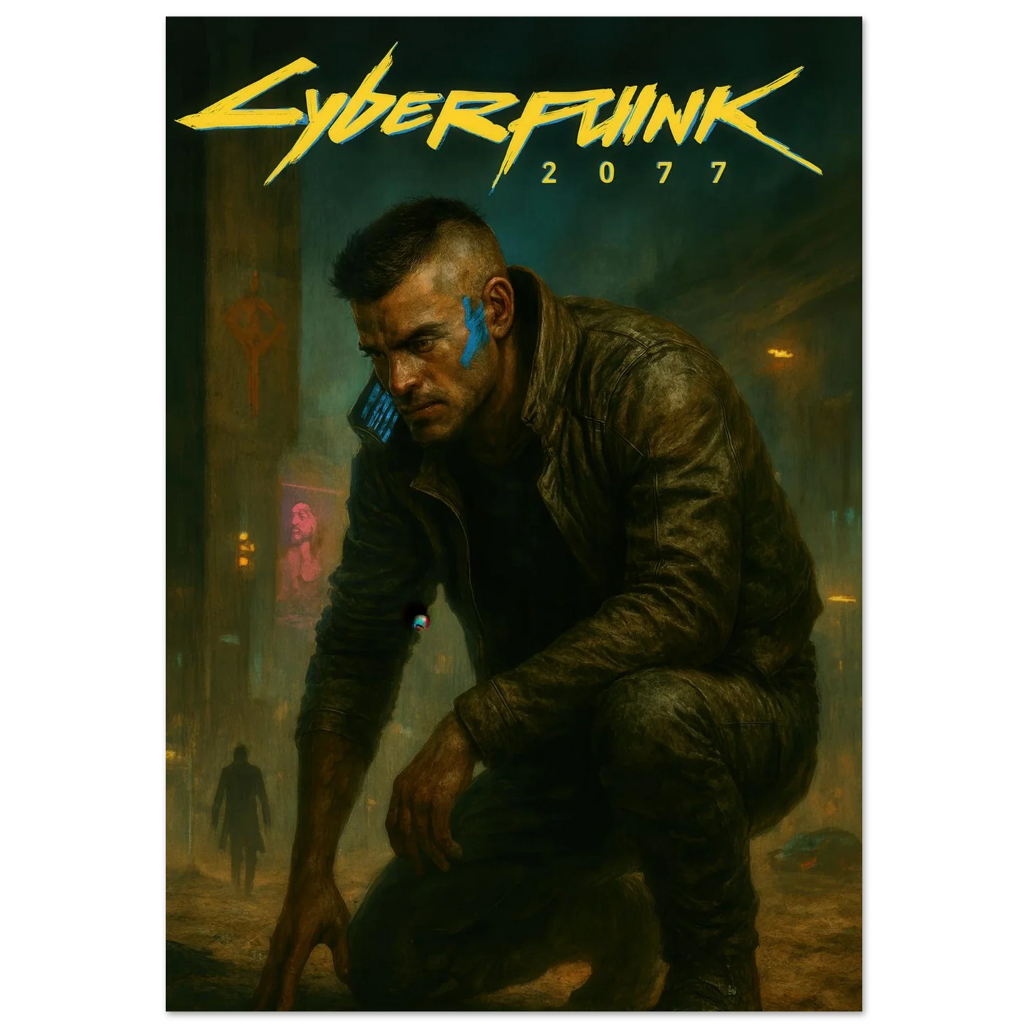 Cyberpunk Poster - Övergiven Stad Art Print