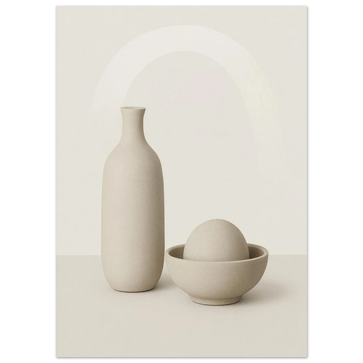 Minimalist Ceramic Forms Poster - Subtle Earth Tones | Modern Aesthetic Wall Art in 29 Sizes