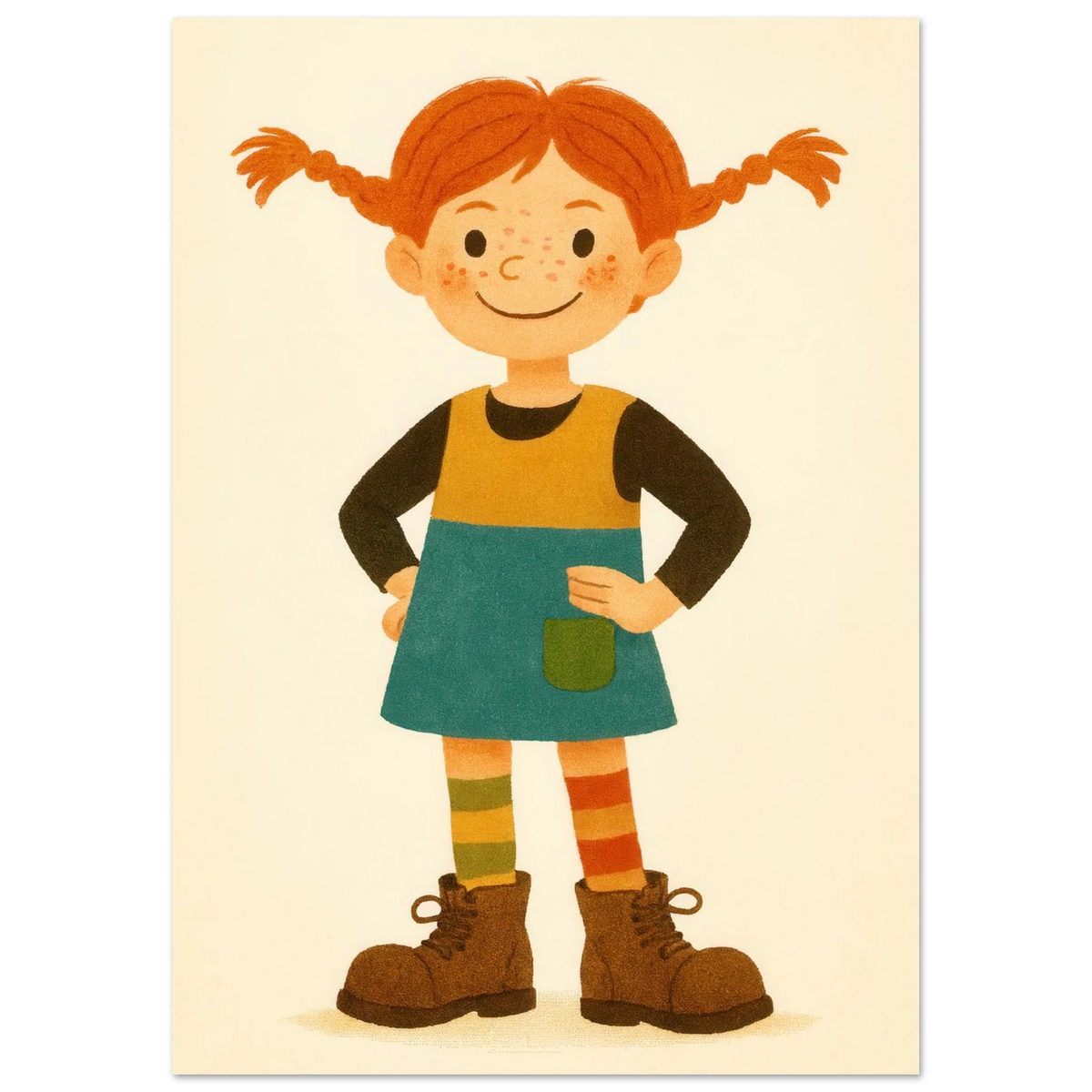 Pippi Långstrump Klassisk Poster – Livfull Konst för Barnrummet