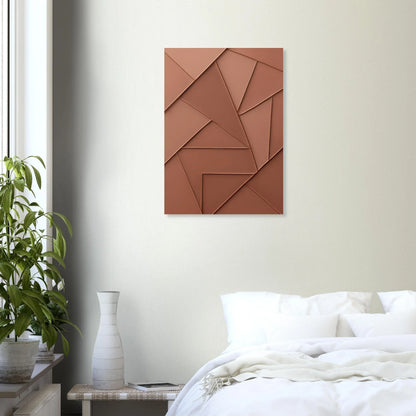 Minimalistisk Abstrakt Konsttryck – Koppartoner & Geometriska Former för Modern Inredning