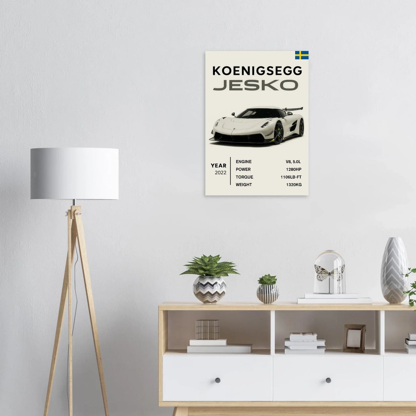 Koenigsegg Jesko Art Print – Svensk Bil Design Affisch för Motorsport Entusiaster