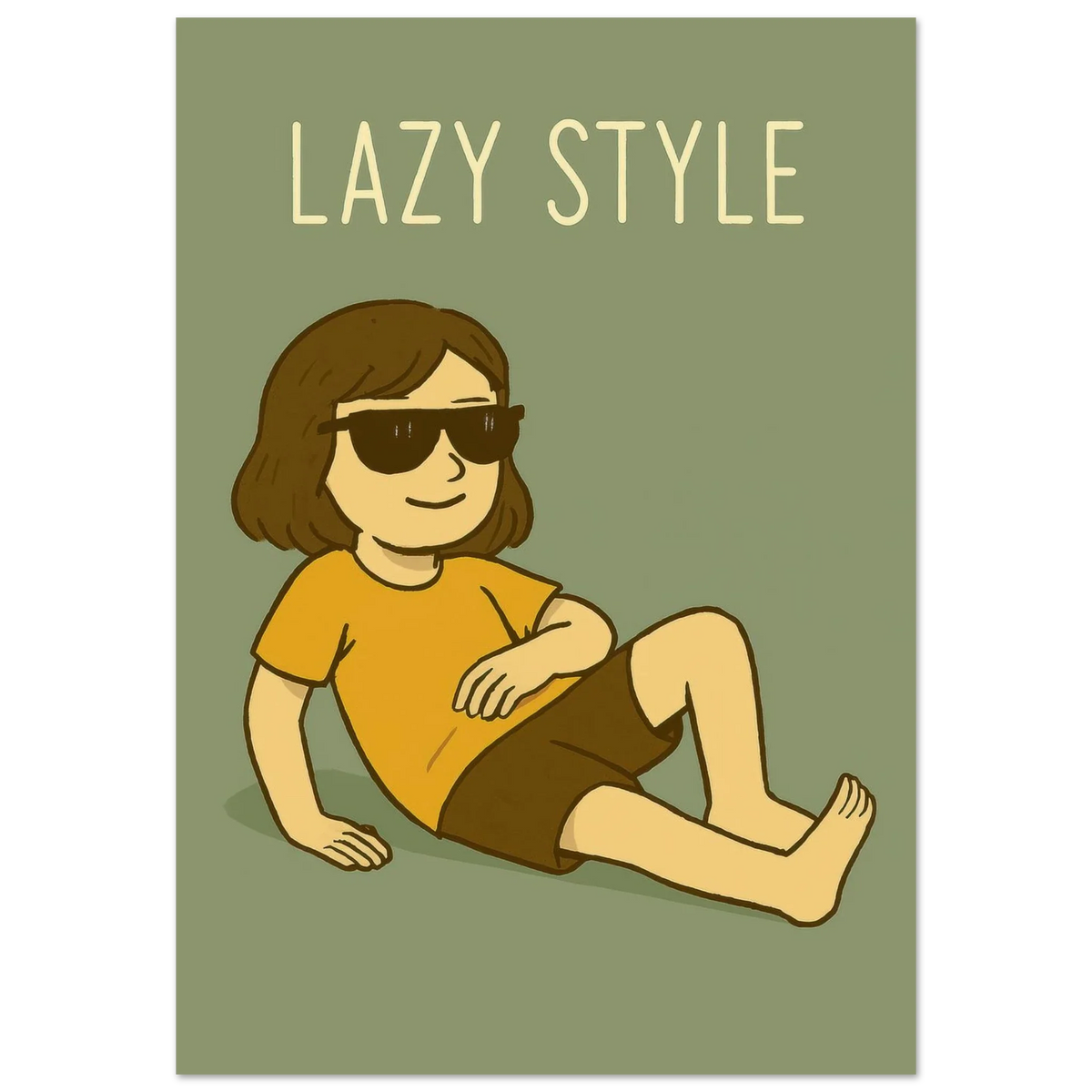 Lazy Style Chilling Vibe Poster – Unique Wall Art in Various Sizes