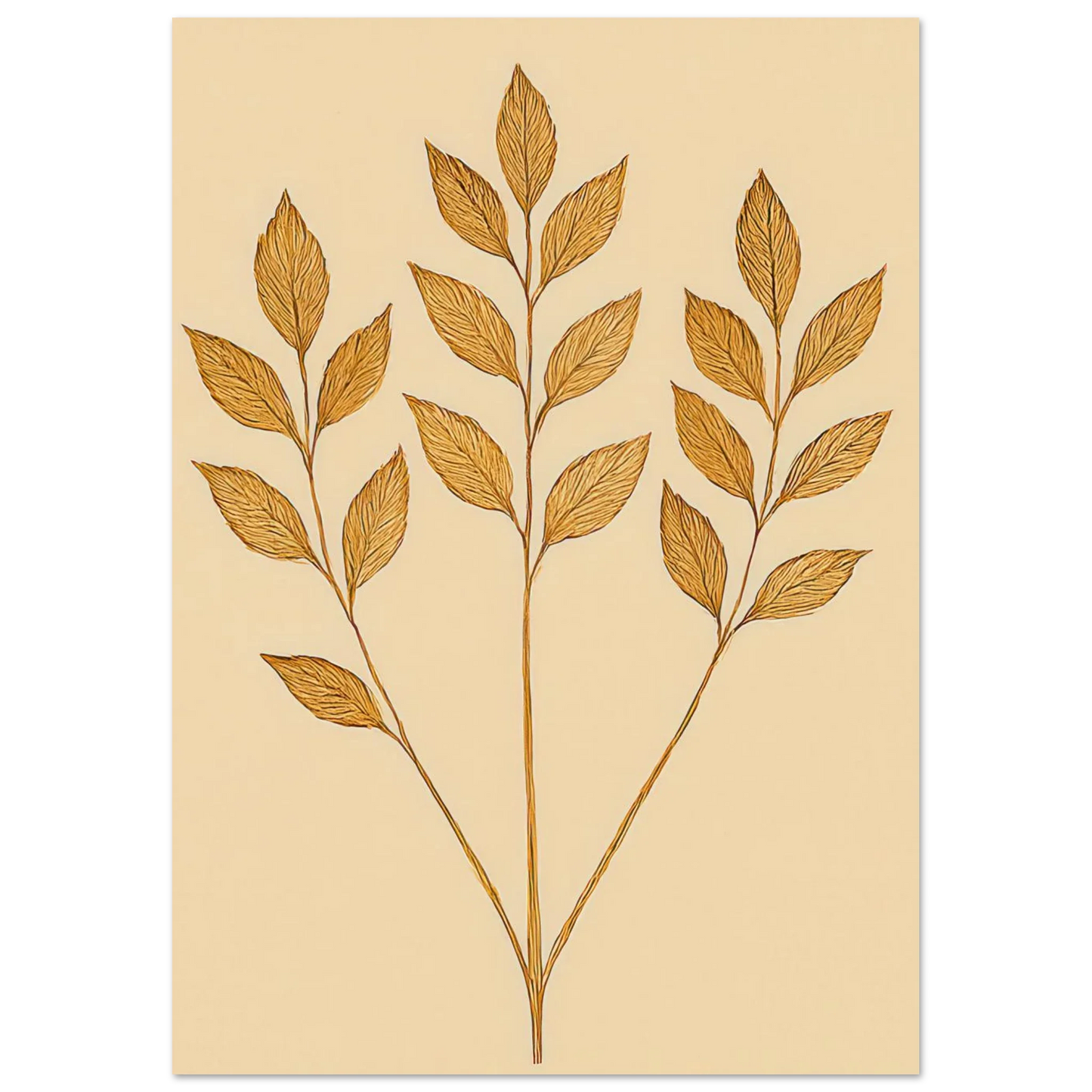 Frukter – Golden Botanical Print for a Touch of Nature's Elegance