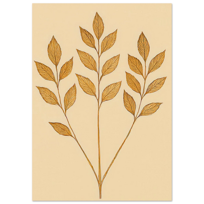 Frukter – Golden Botanical Print for a Touch of Nature's Elegance