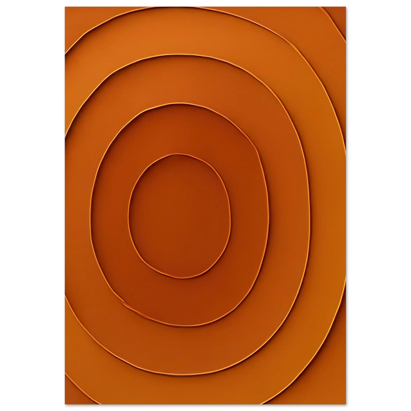 Abstrakt Minimalistisk Orange Spiral Affisch - Klassisk Halvblank Kvalitet för Konstälskare