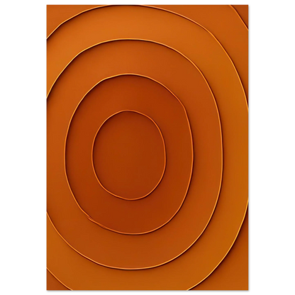 Abstrakt Minimalistisk Orange Spiral Affisch - Klassisk Halvblank Kvalitet för Konstälskare