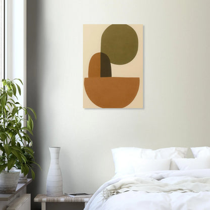 Abstrakt / Minimalistisk Jordnära Konstaffisch – Varm & Modern Väggkonst i Olika Storlekar