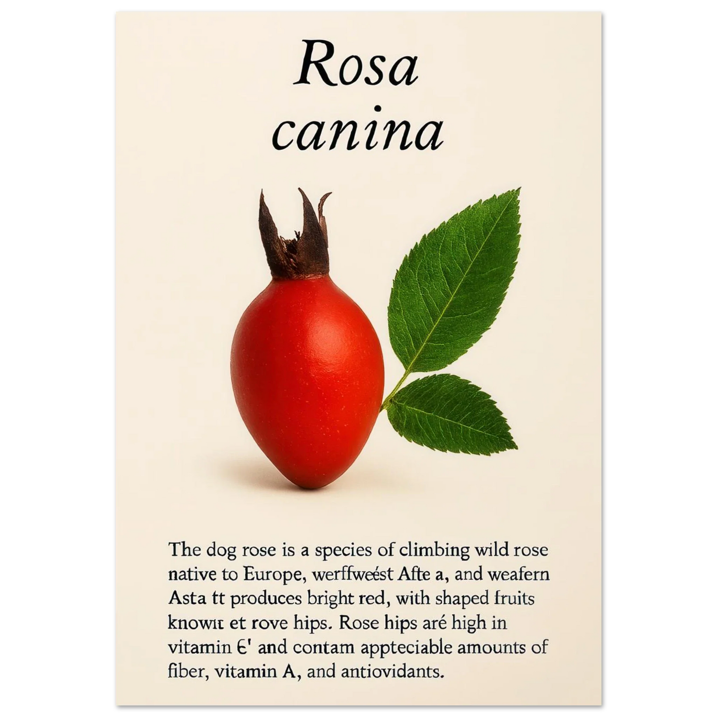 Frukter Rosa Canina Botanisk Plansch – Livfulla Nyanser för Ditt Hem i Flera Storlekar