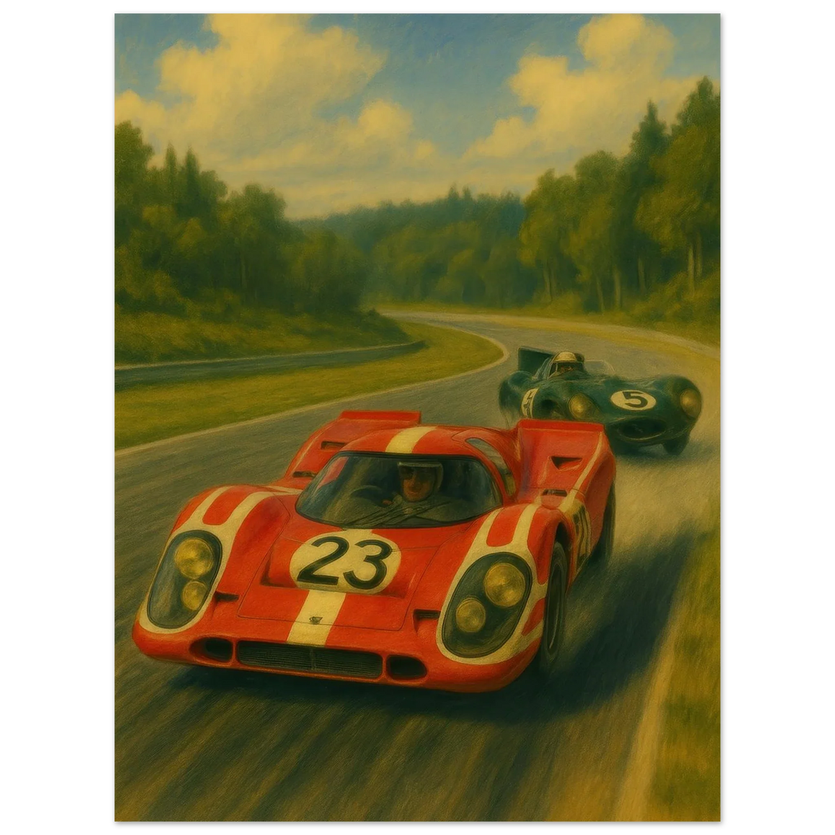 Bilar: Klassiska Racingbilar på Banan – Historisk Motorsport Konsttryck